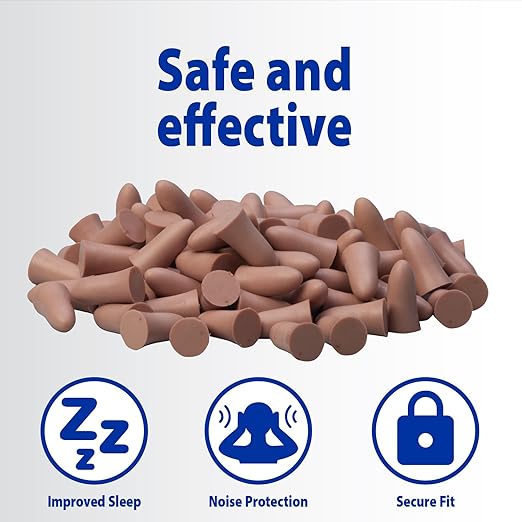 ThereCare Soft Foam Earplugs | 30 dB Noise Reduction | Slim-Fit | 50 Pairs Per Jar | Latex-Free | Sleep, Work, Travel, Recreation Uses