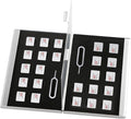 Aluminum SIM Card Case, 26Slots Ultrathin SIM Card Holder, Fit for 24 Nano sim Card and 2 Cell Phone Eject Pin Slots, Silver