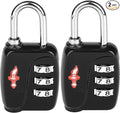 TSA Locks 2-Pack - Easy-to-Remind Combo Locks for Kids & Seniors, Zinc Alloy Travel Locks for Luggage, Gym Lockers, School Backpacks, TSA Approved (54g Ultra Lightweight, 2.36in Compact)