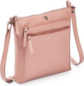 Small Soft Genuine Leather Crossbody Purse Women’s Sling Crossover Shoulder Travel Handbag with Triple Zipper