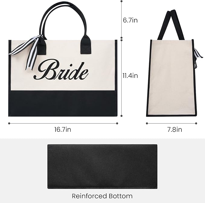 BAGAIL Initial Tote Bag, Personalized Birthday Gifts for Women, Teacher, Friends, Mom, Wedding, Monogrammed Beach Bag