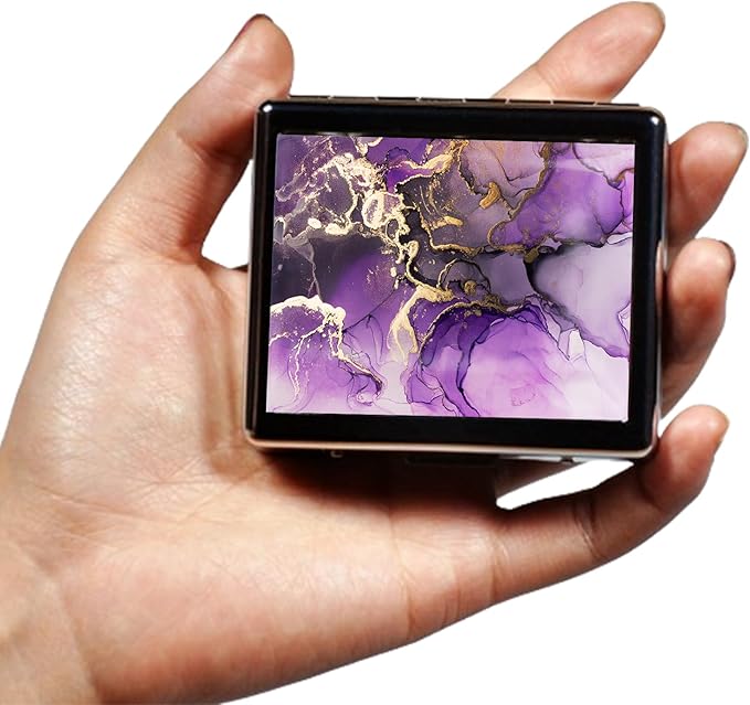Silver Vintage Pill Box 7 Day Metal Pill Box with Mirror and 8 Compartments Cute Travel Pill Organizer for Purse (Purple and Golden Alcohol Ink Marble)