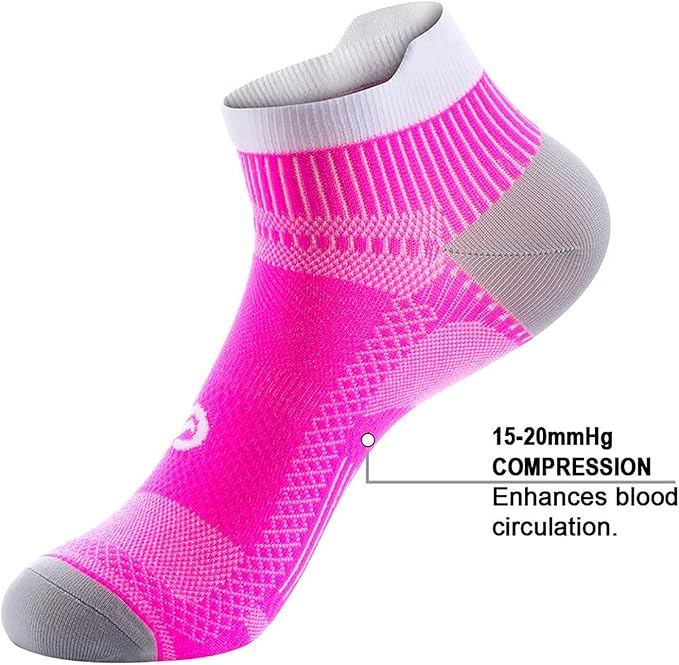 PAPLUS Ankle Compression Sock for Men and Women 2/4/6 Pairs, Low Cut Compression Running Sock with Ankle Support