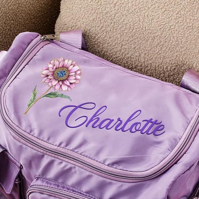 CALLIE Personalized Travel Duffle Bag for Women, Multi-Compartment Waterproof Weekender Overnight Travel Bag with Name and Shoulder Strap, Large Gym Dance Bags, Birthday Gift for Women