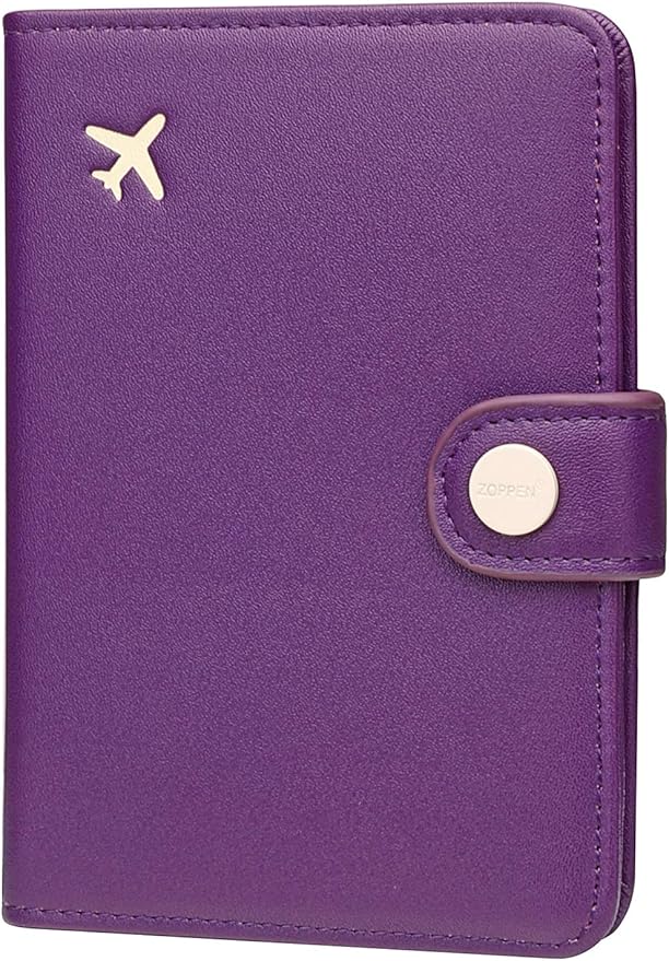 ZOPPEN Passport Holder Women, Passport Cover Travel Wallet Rfid Blocking Passport Wallet Cover Case Travel Essentials Document Organizer, Lilac Purple