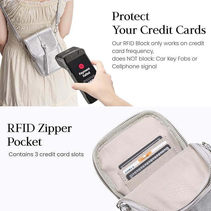 befen Genuine Leather Small Crossbody Bags for Women, Multi Pocket Cell Phone Crossbody Purse with RFID Blocking Card Slots