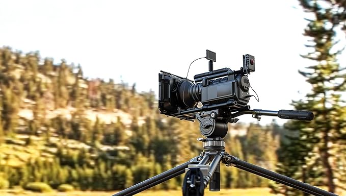 Leofoto LVC-253C+BV-15 King Kong Series Carbon Fiber Dual Leg Video Tripod w Fluid Head & Middle Spreader