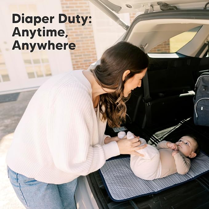 KeaBabies Portable Diaper Changing Pad, Easy Wipe Clean - Foldable Waterproof Baby Changing Mat for Diaper Bag, Compact, Lightweight, 25x13 Baby Changer Travel Essential, Machine Washable (Planets)