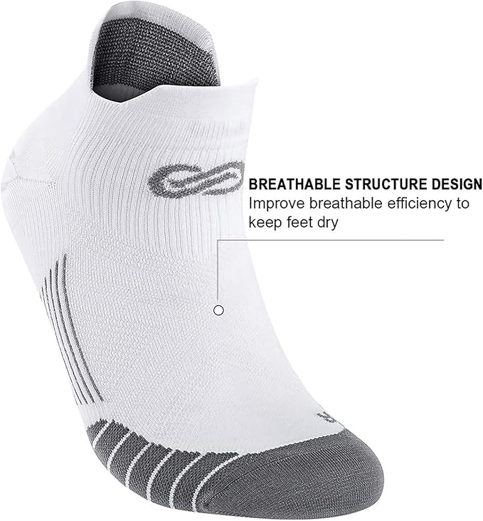 PAPLUS Ankle Compression Sock for Men and Women 2/4/6 Pairs, Low Cut Compression Running Sock with Ankle Support
