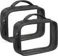 BAGSMART Clear TSA-Approved Toiletry Bag, 2 Pack Clear Makeup Bag with Handle, Quart Sized Travel Toiletry Organizer for Women