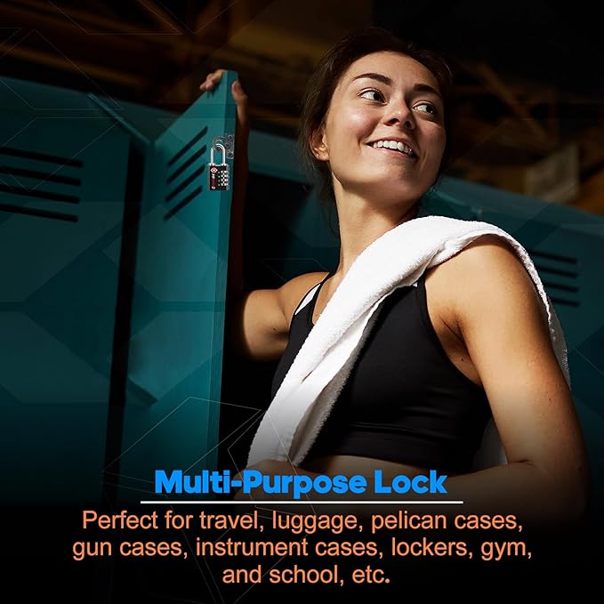 Forge Dual-Opening: Key or Combination Access Lock, TSA Approved Locks for Luggage, Pelican case, Travel, Gym, School, Stainless Steel Shackle. (Multi Color, 4 Pk)