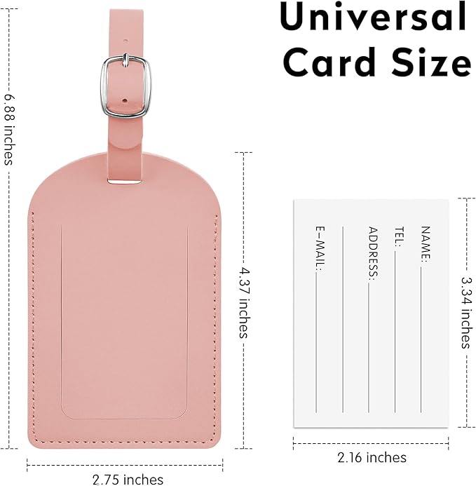 Luggage Tags for Suitcase Travel Bag Labels Privacy Protection Luggage Tag for Baggage PVC Baggage ID Label Tags 2 Pack Yellow+Pink