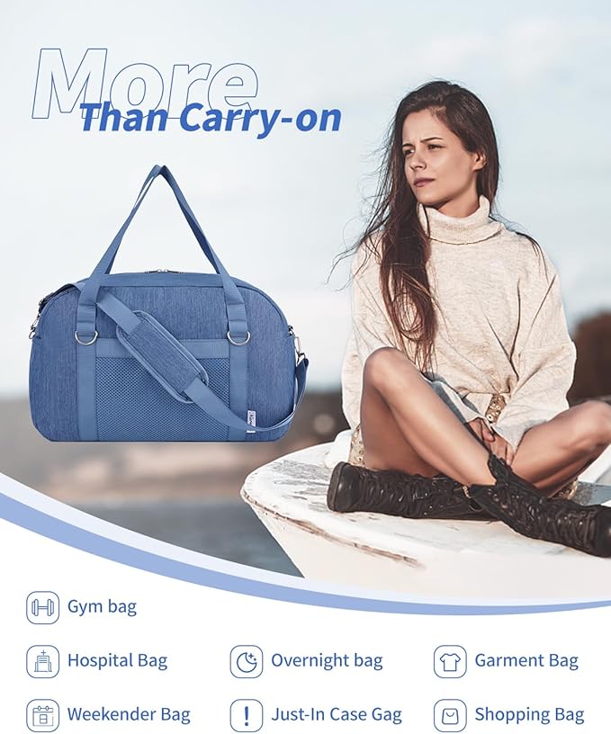 Narwey For Spirit Airlines Personal Item Bag 18x14x8, Small Duffle Bag for Travel Duffel for Traveling, Carry on Bag for Airplanes Underseat Overnight for Women and Men (Navy Blue)