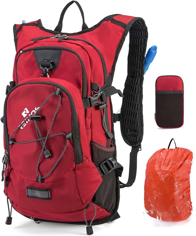 Hydration Backpack Pack with 2L Water Bladder 18L Hiking Backpack Women Men Lightweight Hydropack Insulated Daypack for Biking, Running, Festival