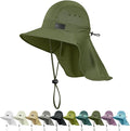 Sukeen Cooling Sun Hat for Men Women UPF50+ Wide Brim Fishing Hat with Neck Flap Adjustable Foldable Bucket Hat for Hiking