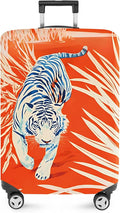ANNA QUEEN Funny White Tiger Luggage Cover, Suitcase Protector with Bold Jungle Animal Print, Stretchable, Washable Travel Cover for 28-30 Inch Luggage