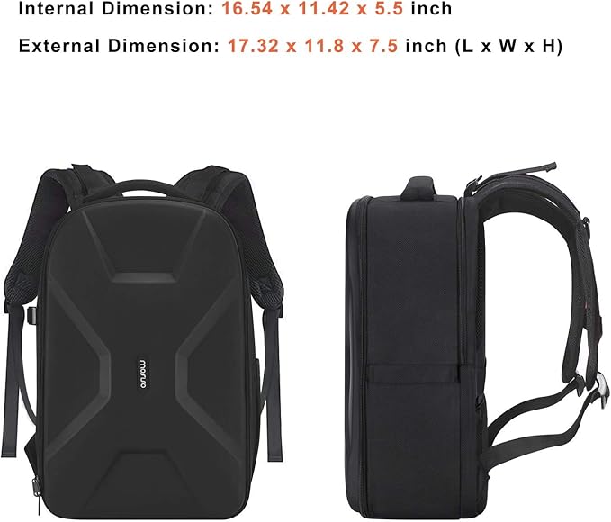 MOSISO Camera Backpack, DSLR/SLR/Mirrorless Photography Camera Bag 15-16 inch Waterproof Hardshell Case with Tripod Holder&Laptop Compartment Compatible with Canon/Nikon/Sony, Black