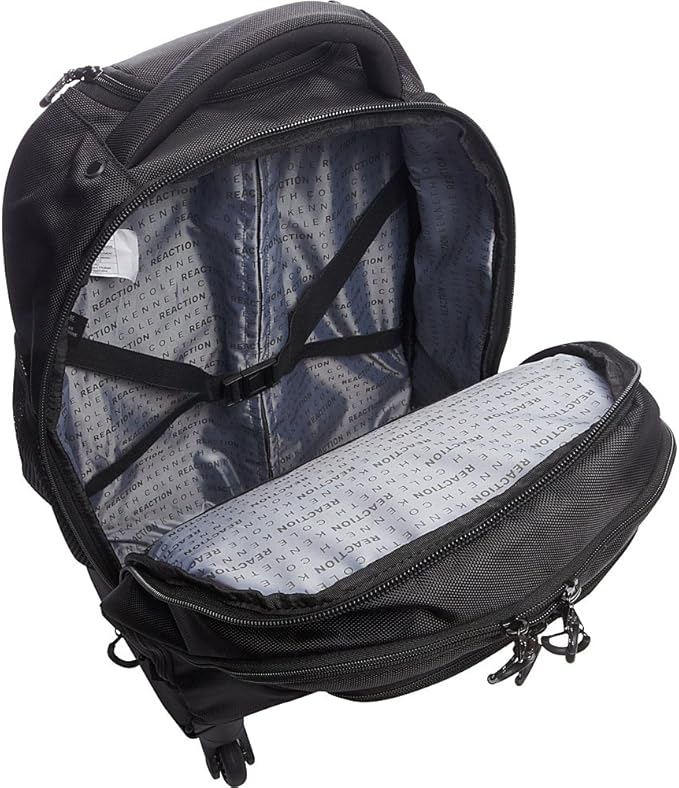 Kenneth Cole REACTION 17" Polyester Dual Compartment 4-Wheel Laptop Backpack, Black