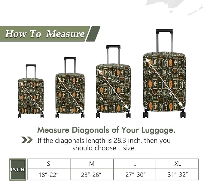 HYPER VENTURE Washable Luggage Cover - Fashion Suitcase Protector Fits 27-30 Inch Luggage (Wilderness Mark, L)