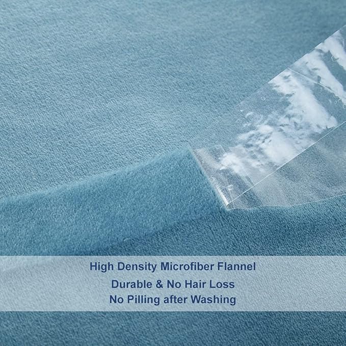 Surii Home Luxury Microfiber Flannel Blanket, Super Soft, Warm, Cozy, Fluffy, and Breathable, Perfect Throws for Bed, Couch, Sofa, for All Season Use. 350GSM King Size 108x90 Inches(Sky Blue)