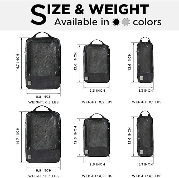 VASCO Compression Packing Cubes for Travel