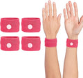 Motion Sickness Wristband, Anti-Nausea Acupressure Wrist Band for Nausea Relief, Dizziness and Vomiting from Car Sea Boat Flying Travel Sickness for Adults and Kids (Rose Red, Large, 2 Pairs)