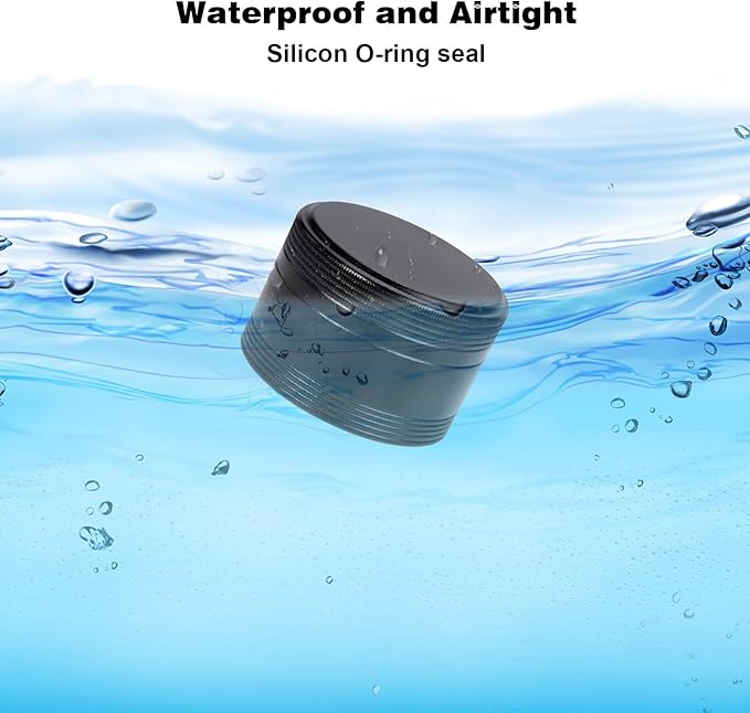 XHT Small Round Black Pill Box - Single Waterproof Portable Pill Container for Pocket & Purse, Travel Medicine Organizer, Compact Aluminum Pillbox Holder for Medication, Fish Oil