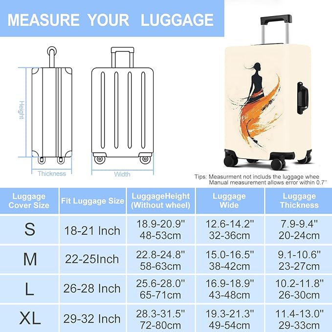Luggage Cover Washable Suitcase Protector Anti-scratch Suitcase cover Fits 20-34 Inch Luggage (Girl-6, L(28-30inch suitcase))