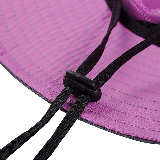 Rosoz Ponytail Sun Bucket Hats for Women UV Protection Foldable Mesh Wide Brim Hiking Beach Fishing Summer Safari