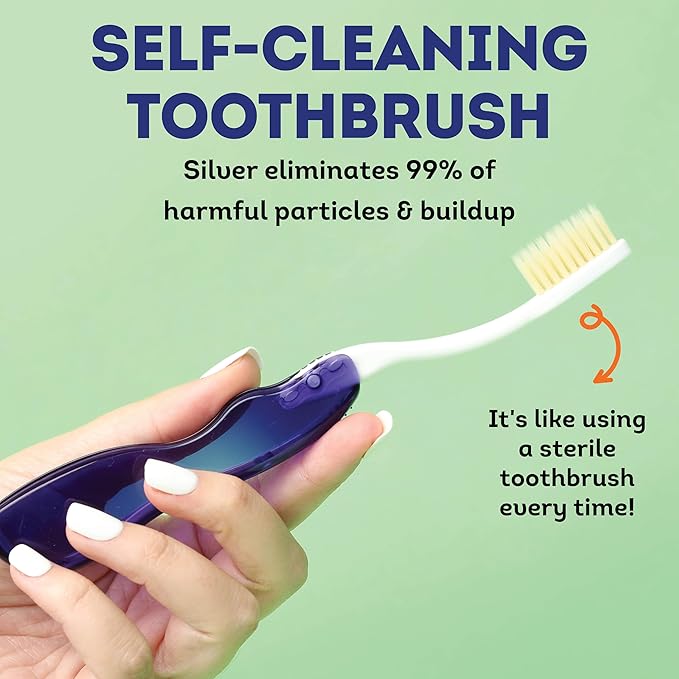 MOUTHWATCHERS Soft Flossing Folding Travel Toothbrush, Red, Ultra Clean, Good for Sensitive Teeth and Gums, by Dr. Plotka's