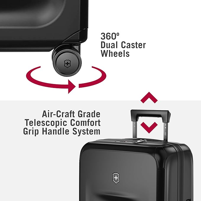 Victorinox Spectra 3.0 Frequent Flyer Plus Carry-On - Modern Hardside Carry-On Luggage - Rolling Suitcase with Spinner Wheels - Holds Travel Accessories - 45 Liters, Black