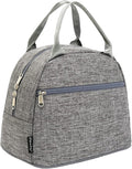FlowFly Insulated Lunch Cooler Bag - Tote Bag Organizer for Women/Men, Heather Grey