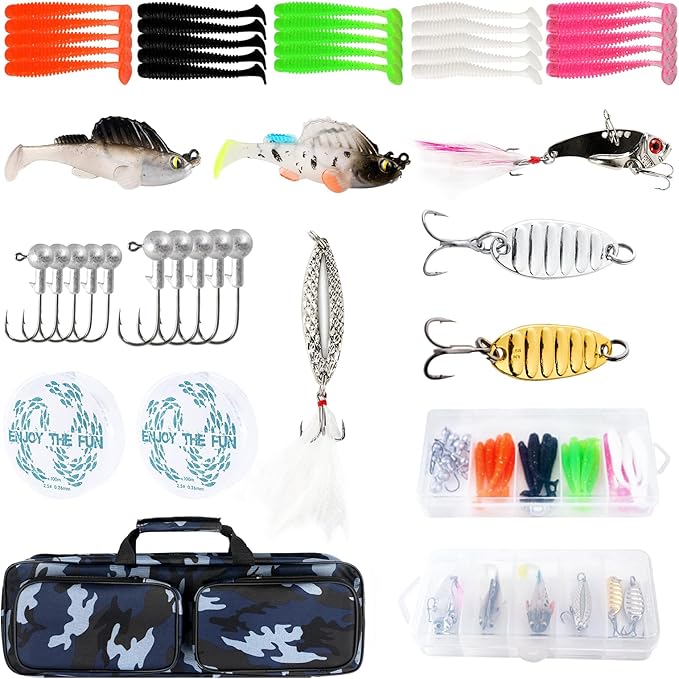 mouhike Carbon Fiber Telescopic Fishing Rod Reel Combo Lightweight Collapsible Spinning Pole Reel Kit Fishing Gear Set Portable Travel Fishing Kit with Tackle Bag Lures Hooks Fishermen Gift