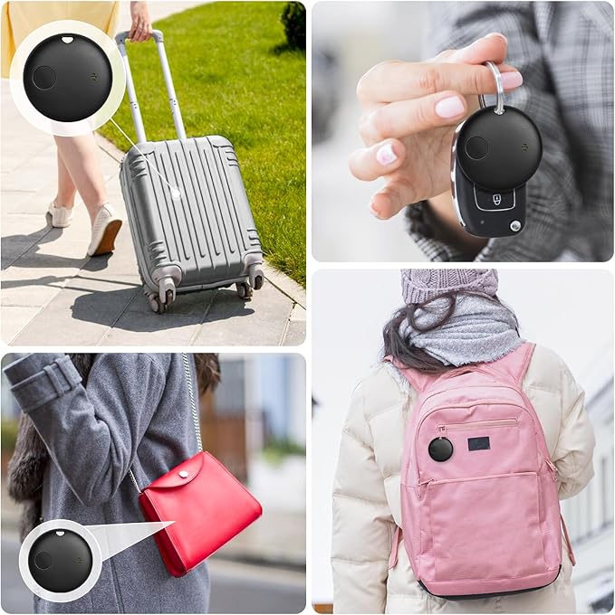 Geevon Smart Tag-2 Pack Bluetooth Tracker Work with Apple Find My (iOS Only).Item Finder for Keys, Wallet,Backpack, Luggage (2P Black)