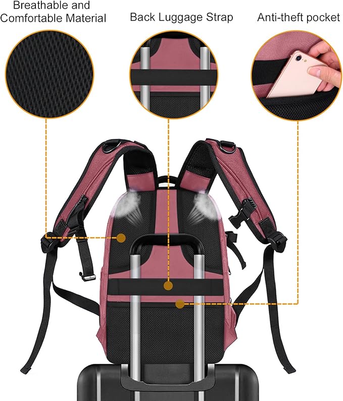 MOSISO Camera Backpack, DSLR/SLR/Mirrorless Photography Camera Bag 15-16 inch Waterproof Hardshell Case with Tripod Holder&Laptop Compartment Compatible with Canon/Nikon/Sony, Dusty Rose
