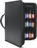 Portable Zippered Key Organizer, Waterproof Fireproof Key Case with 54 Key Hooks and Tags,Portable Key Storage for Rental Management Real Estate Sales Hotel Executives and Car Service(54 Keys)