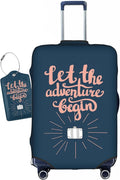 Let The Adventure Begin Luggage Cover Washable Suitcase Protector, Luggage Tag Travel Birthday Gifts For Men Women (L 26-28 Inch Luggage)