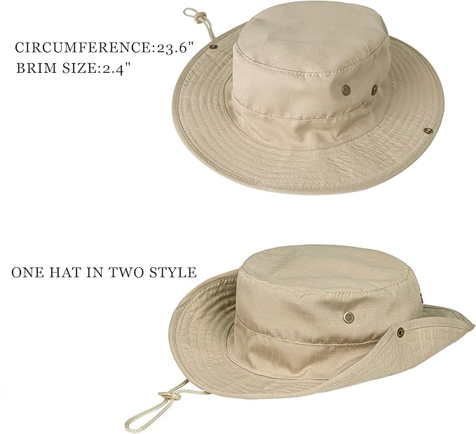 Sun Hats for Men Women Boonie Hat Foldable Fishing Hat UPF 50+ Bucket Hat for Fishing Hiking Garden Safari Beach