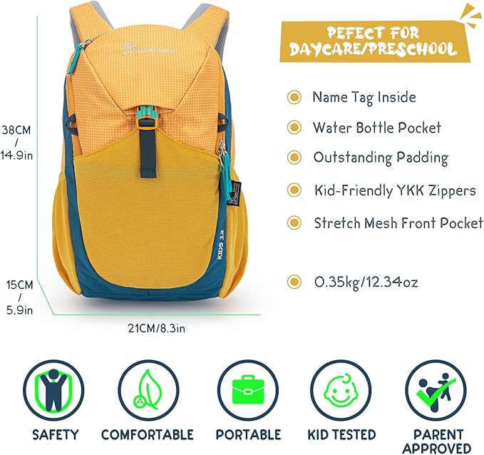 MOUNTAINTOP Kids Backpack 12L Toddler Hiking Backpack,Kindergarten Preschool Daypack for Boys Girls