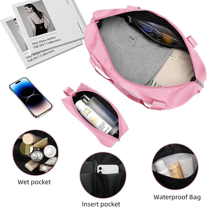 LARVENDER Luggage Sets 5 Piece Hardside Expandable Suitcase with Wheels Lock,PC+ABS Hardside Lightweight Rolling Suitcase for Women and Men,Peach Sparkling