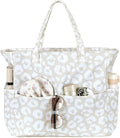 LEDAOU Large Beach Tote Bag Women Waterproof Sandproof Zipper Beach Tote Bag for Pool Gym Grocery Travel with Wet Pocket