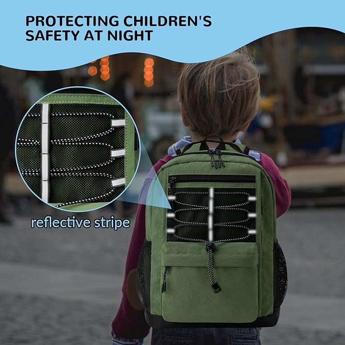 10L Small Size Casual Backpack for Kids Girls Boys Ages 3-9, Mini Waterproof Outdoor Sport Travel Hiking Camping Daypack (Army Green)
