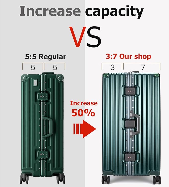 feilario 30in Super Large Captain Aluminum Frame Hardside Spinner Wheels Luggage, Removable Wheels Zipperless Checked Suitcase with Cup Holder/Phone Holder