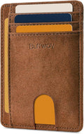 Buffway Slim Minimalist Front Pocket RFID Blocking Leather Wallets for Men and Women - At Sahara Coffee