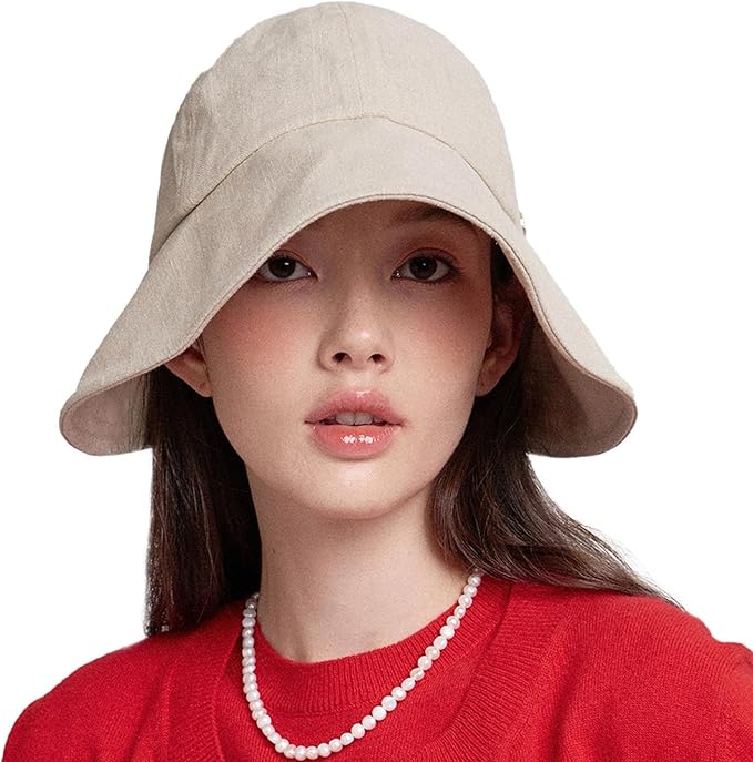 Linen Victorian Bonnet Hat Sun Cap, Foldable Summer Visor | New Katy
