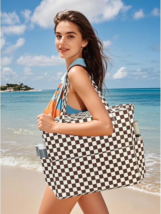 Waterproof Beach Tote Pool Bags for Women Ladies Extra Large Gym Tote Carry On Bag With Wet Compartment for Weekender Travel