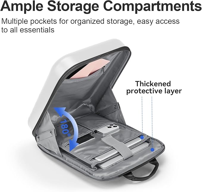 SOKOK Carry On Travel Backpack Waterproof Business Backpack with Laptop Compartment, Slim Hardshell Computer Backpack for Men and Women, White