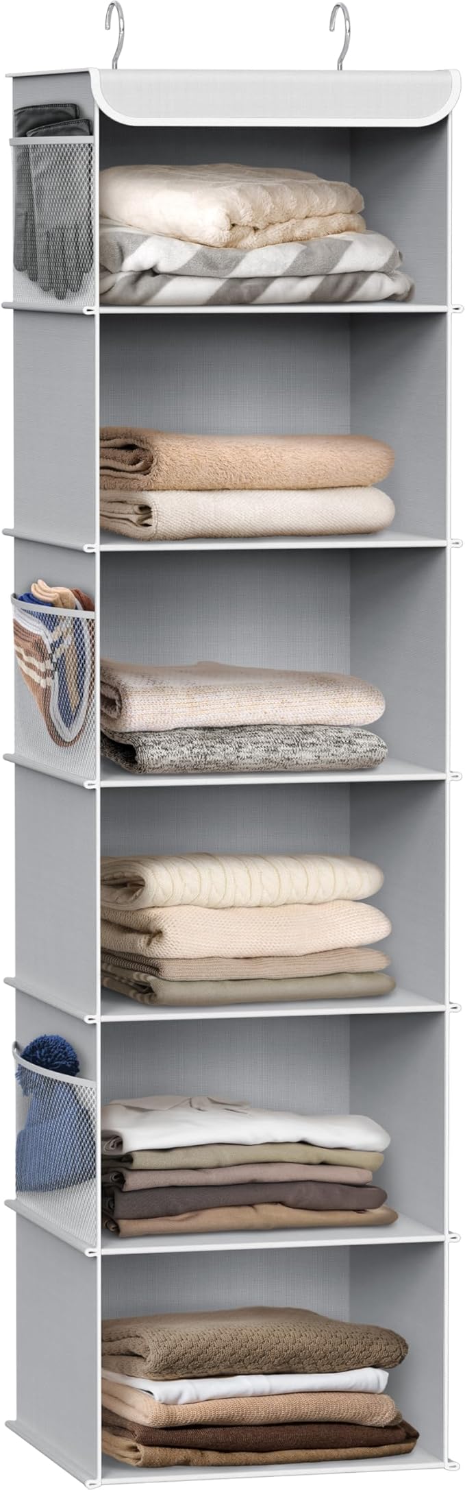 Simple Houseware 6 Shelf Hanging Closet Organizer, Gray