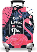WUJIAONIAO Travel Luggage Cover Baggage Suitcase Cover Protector Skins 18-32 Inch (Vintage Flamingo, S (for 18-20 inch luggage))