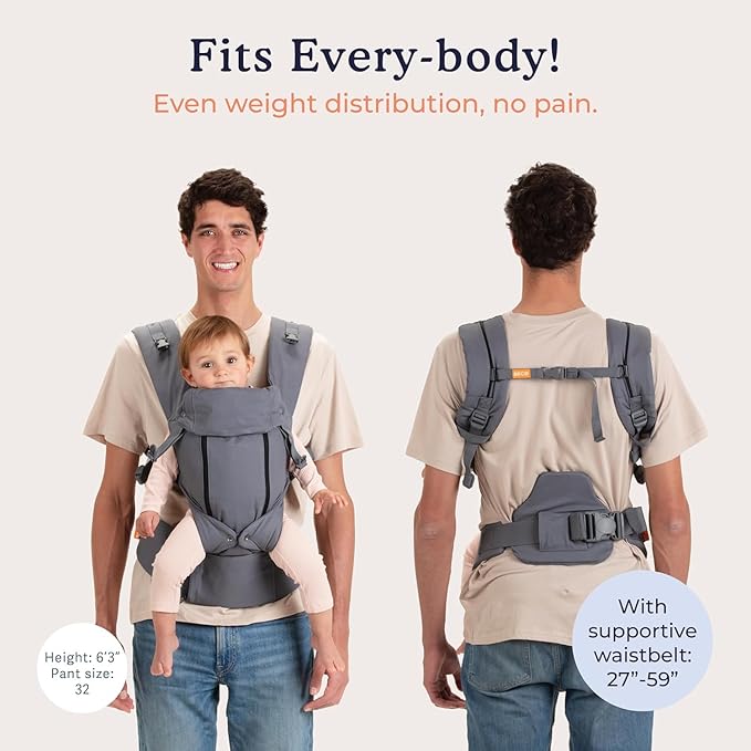 Beco 8 Baby Carrier from Newborn to Toddler (7-45lbs) - All in 1 Hybrid Front, Hip and Backpack Style Carrier with Breathable, Cooling Mesh - Boho Rainbow